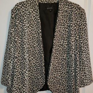 Notations Leopard Drape Front Jacket
